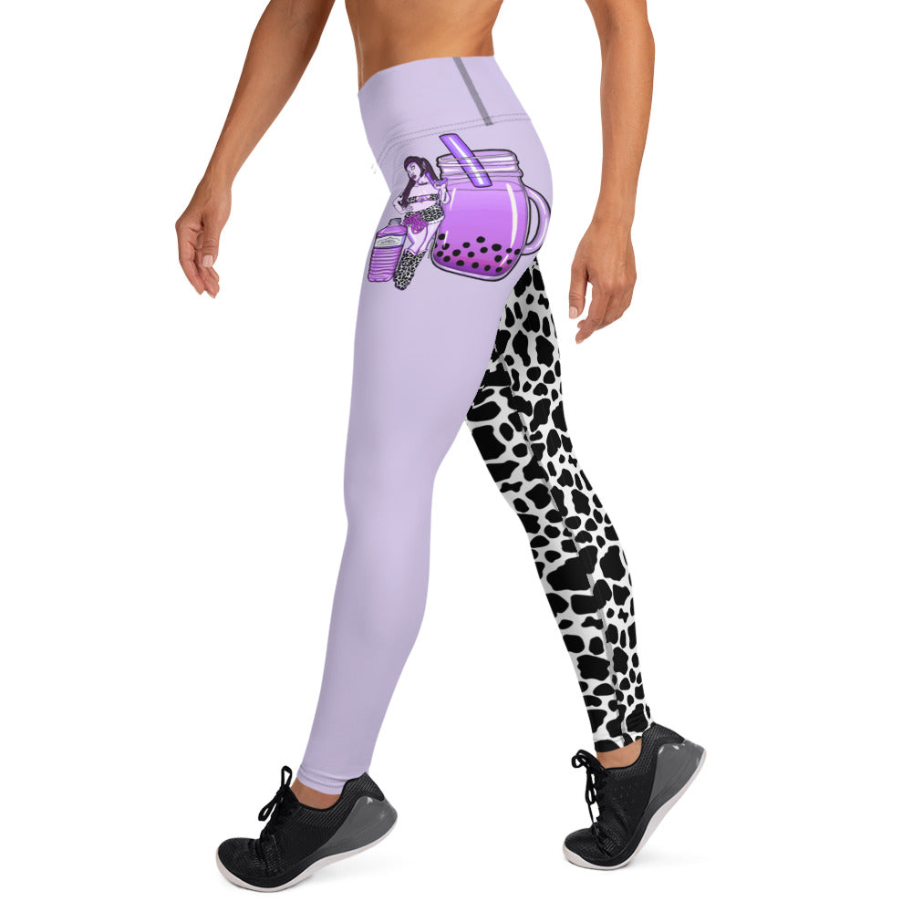 Taro Milk Tea Babe Yoga Leggings