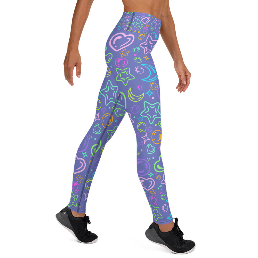 Sour Grape Bubbles Yoga Leggings