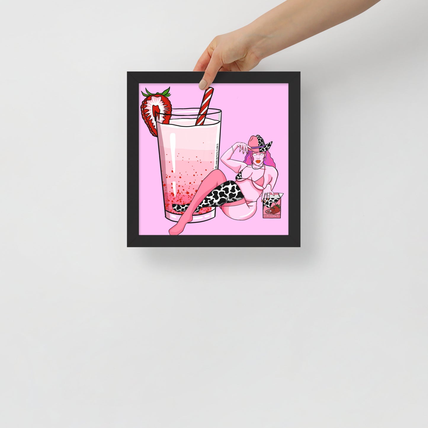 Strawberry Milk Babe Framed poster