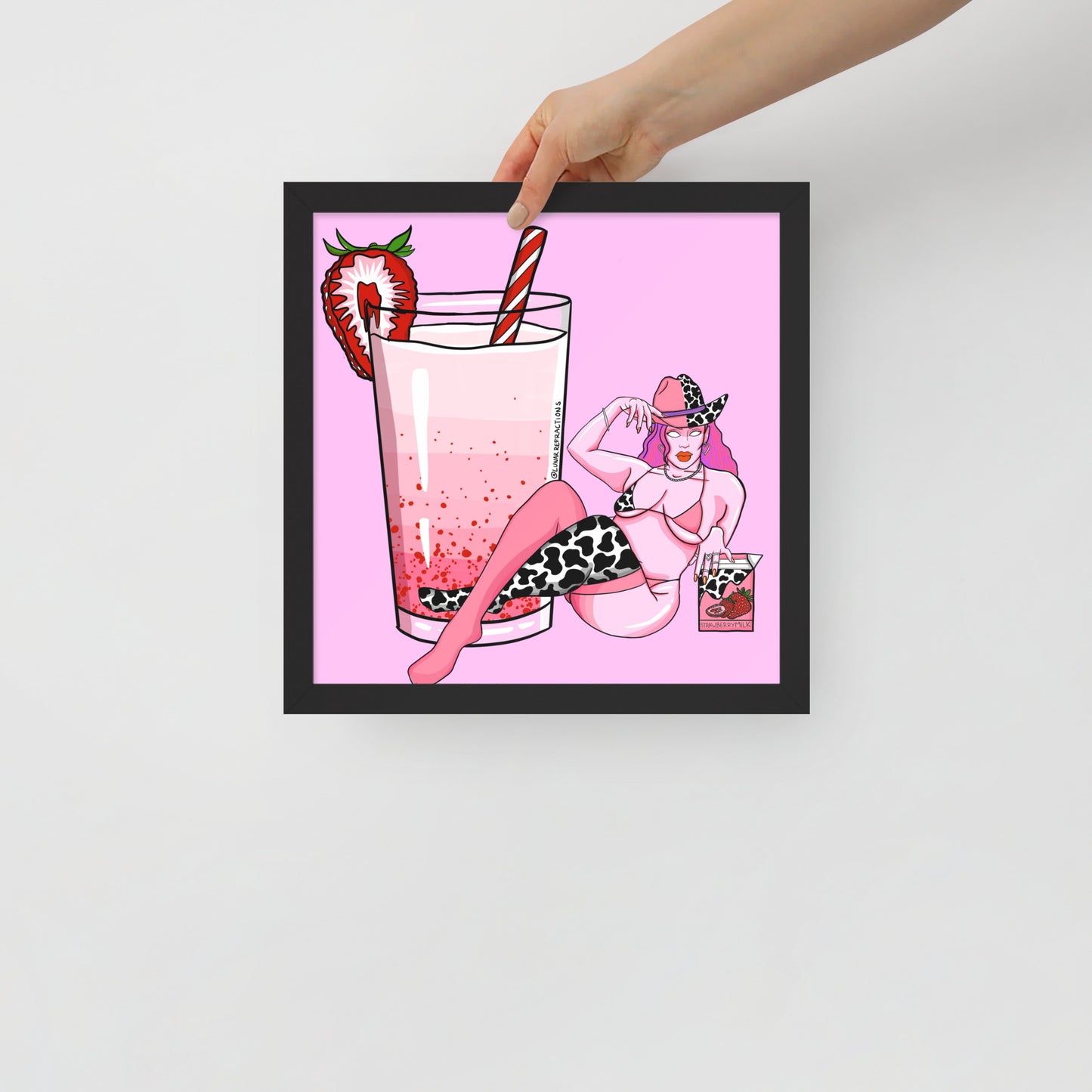 Strawberry Milk Babe Framed poster