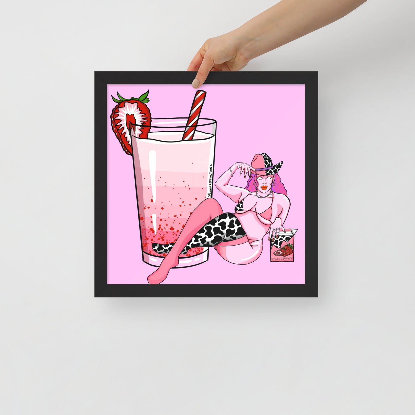 Strawberry Milk Babe Framed poster