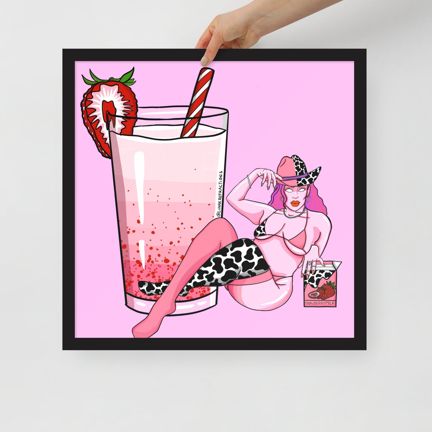 Strawberry Milk Babe Framed poster