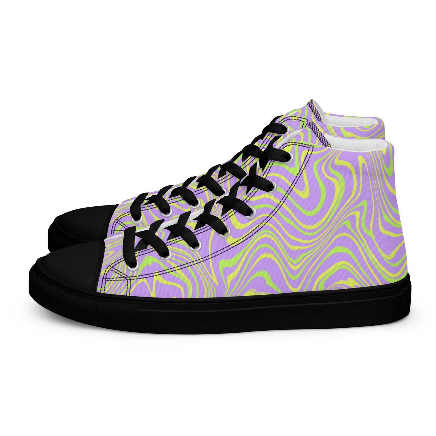 Liquid Lavender high top canvas shoes (Men’s Sizing)