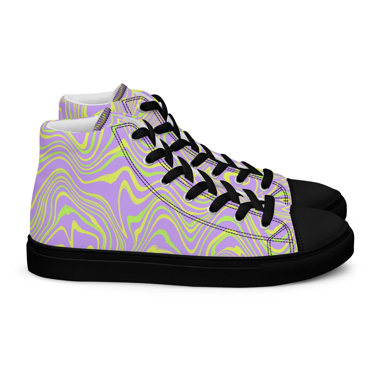 Liquid Lavender high top canvas shoes (Men’s Sizing)