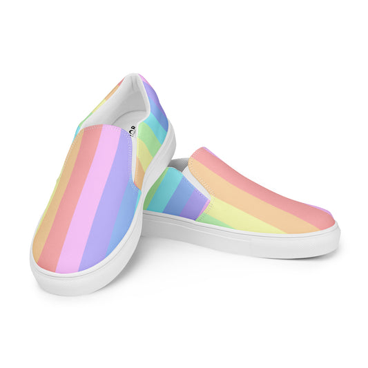 Pastel Rainbow slip-on canvas shoes (Men's Sizing)