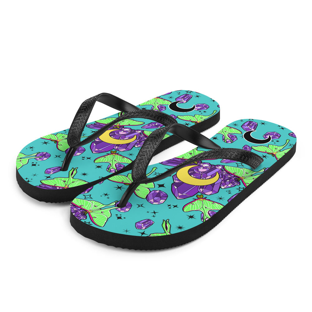 Luna Moth Flip-Flops