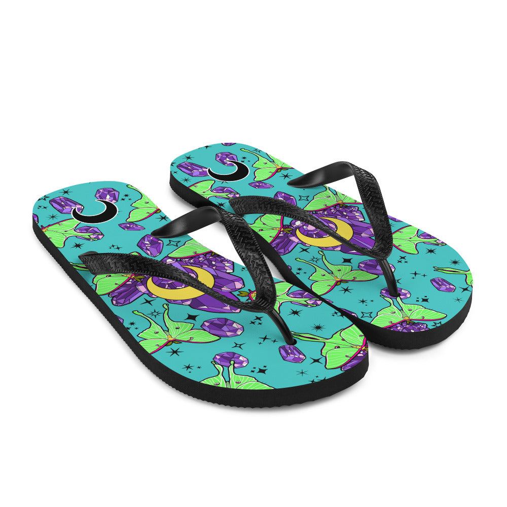 Luna Moth Flip-Flops