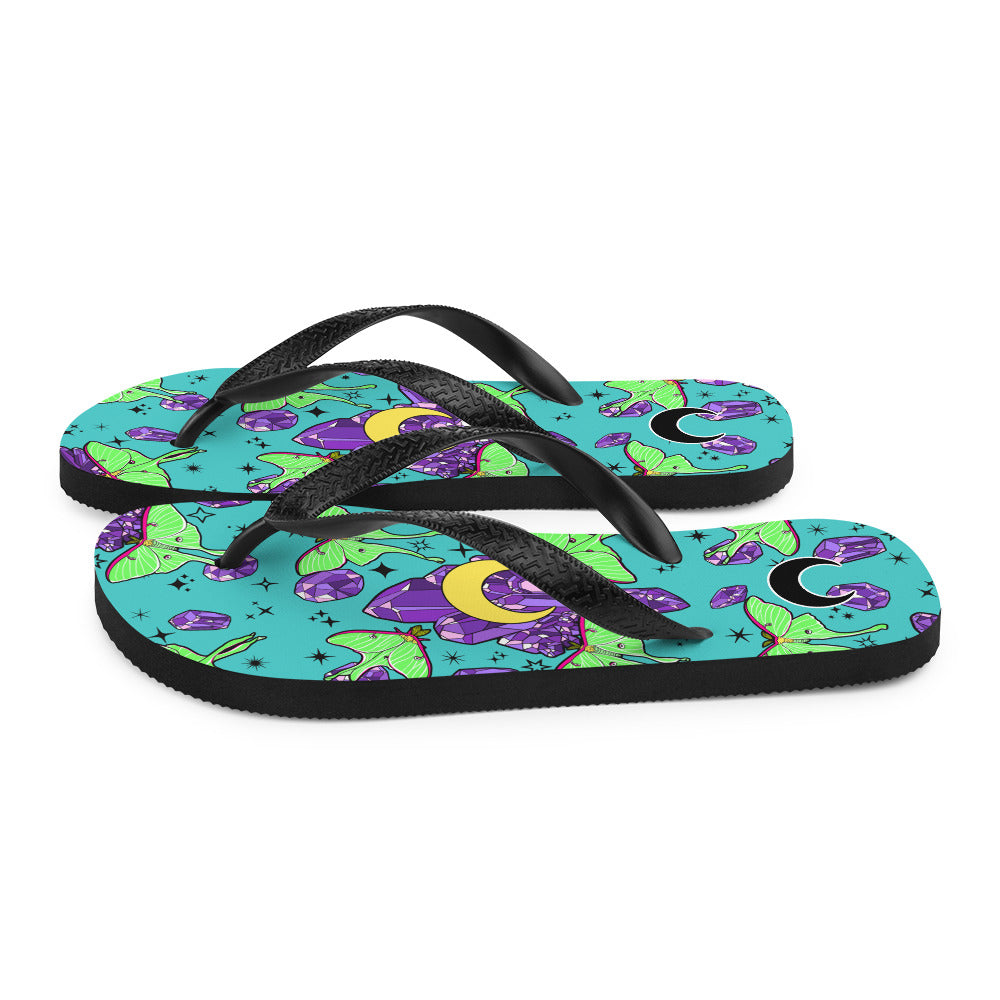 Luna Moth Flip-Flops