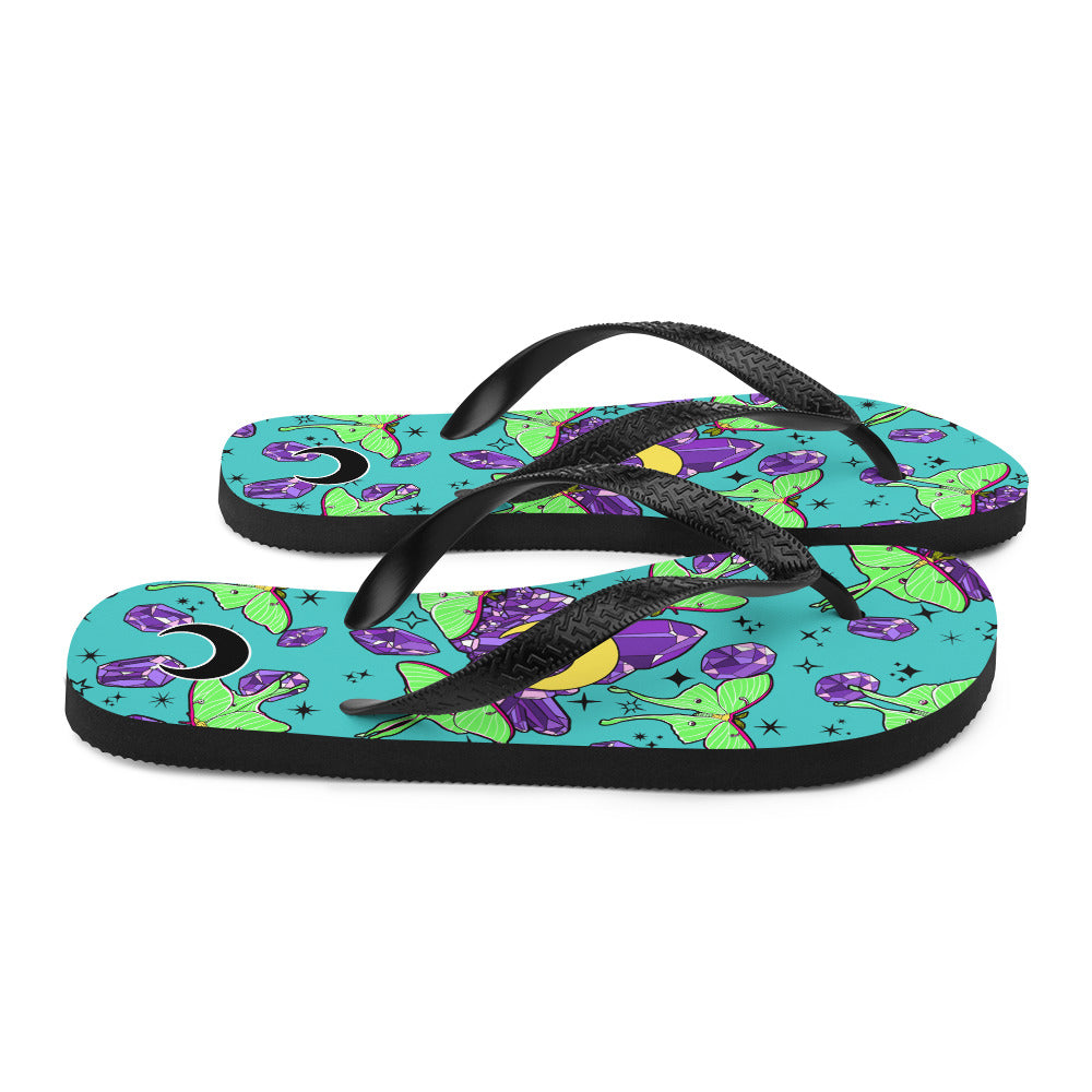 Luna Moth Flip-Flops