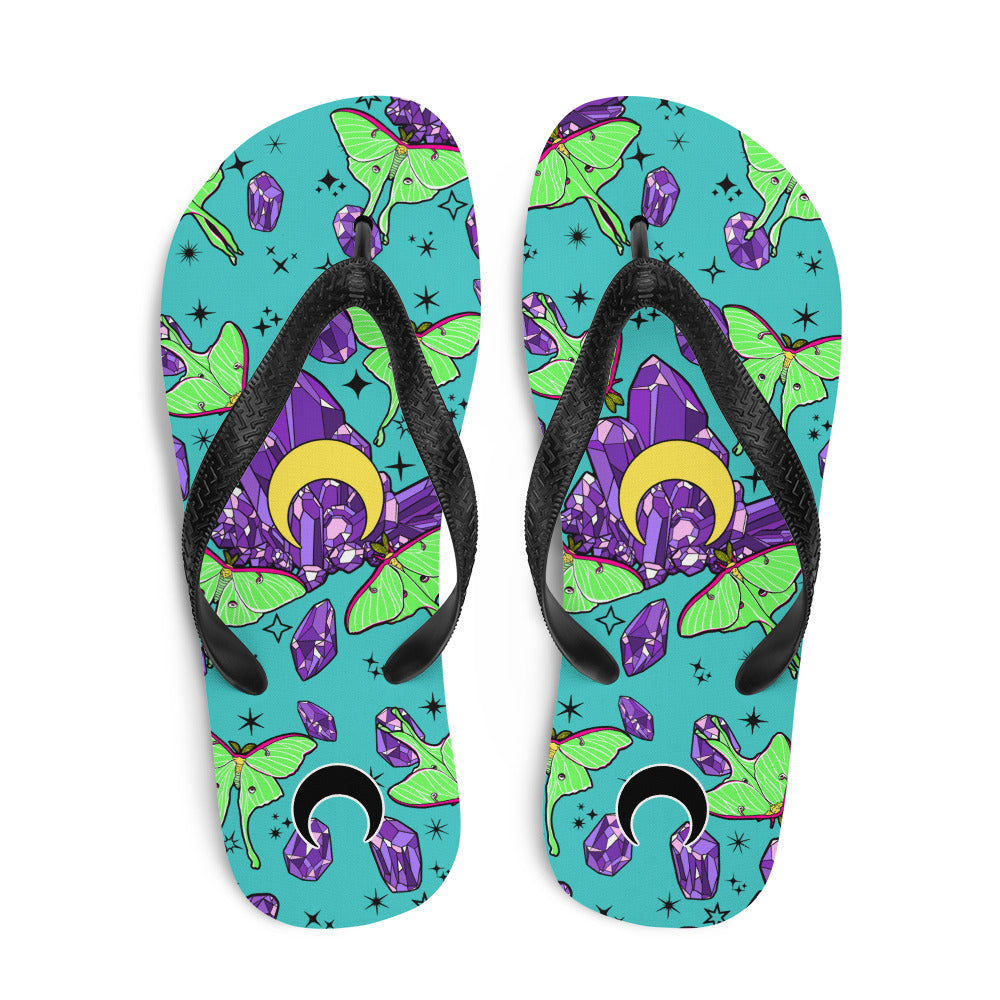 Luna Moth Flip-Flops