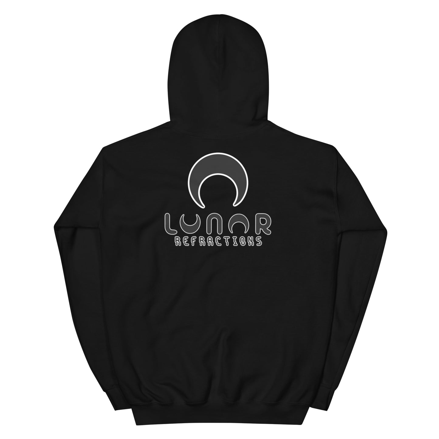 Lunar Essentials - Black and White Logo Back Panel Unisex Hoodie