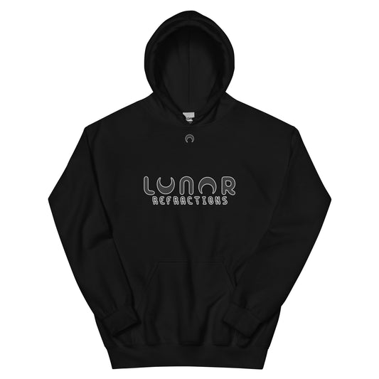 Lunar Essentials - Black and White Logo Front Panel Unisex Hoodie