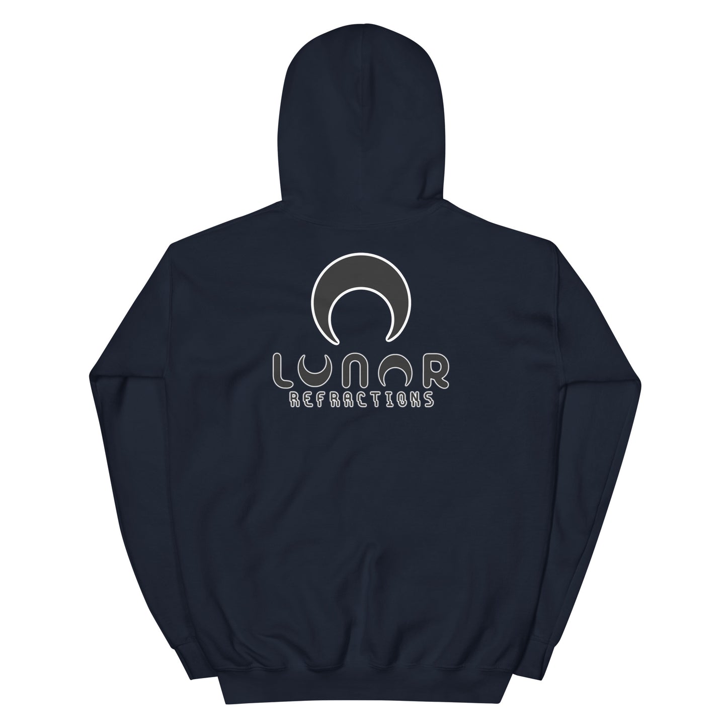 Lunar Essentials - Black and White Logo Back Panel Unisex Hoodie