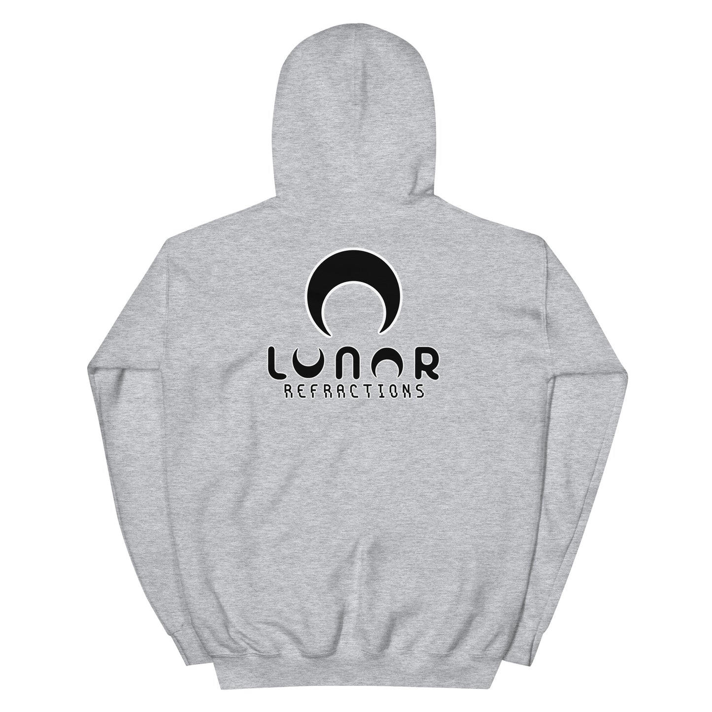 Lunar Essentials - Black and White Logo Back Panel Unisex Hoodie