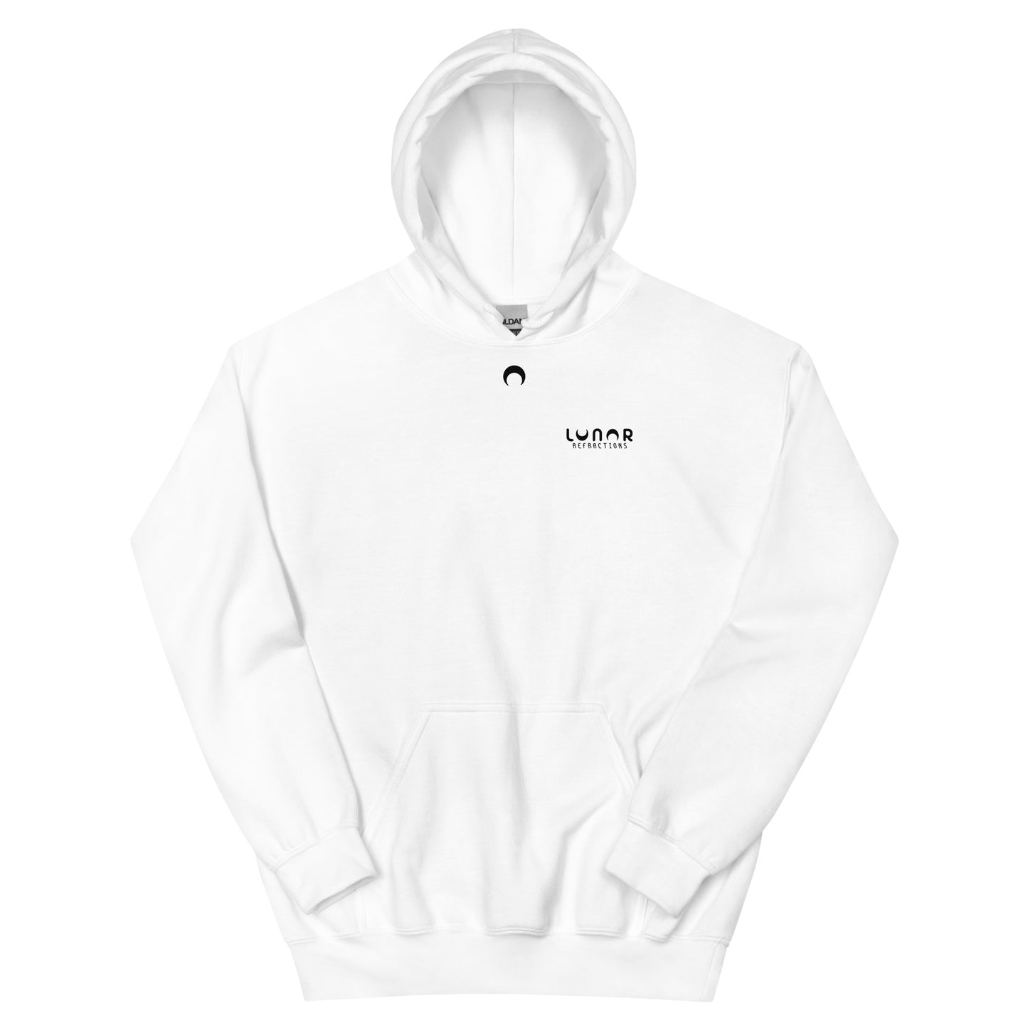 Lunar Essentials - Black and White Logo Back Panel Unisex Hoodie